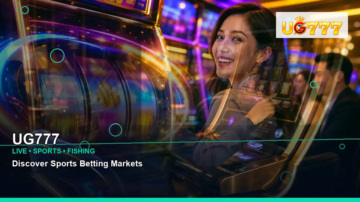 UG777 play phone mobile casino games featuring an adult Filipina casino host with a left-diagonal composition